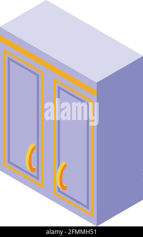 Icona mobili da cucina. Isometrica di Box mobili da cucina icona vettoriale per il web design isolato su sfondo bianco Illustrazione Vettoriale