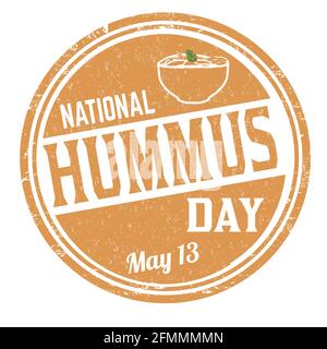 Nazionale hummus giorno grunge stampino di gomma su sfondo bianco, illustrazione vettoriale Illustrazione Vettoriale