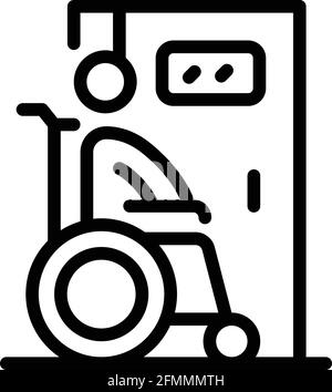 Cartello Dingresso Accessibile Ai Disabili E Sedie A Rotelle Il Pulsante Di Chiamata Del