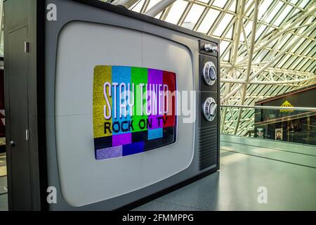 Cleveland, OH, Stati Uniti d'America - 14 luglio 2018: Una Rock and Roll Hall of Fame exhib Foto Stock