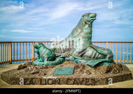 Firenze, OR, USA - 23 settembre 2017: La Famiglia Leone del Mare Stellare monumen Foto Stock