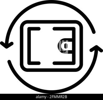 Icona del portafoglio di pianificazione finanziaria. Profilo Pianificazione finanziaria icona vettore portafoglio per web design isolato su sfondo bianco Illustrazione Vettoriale