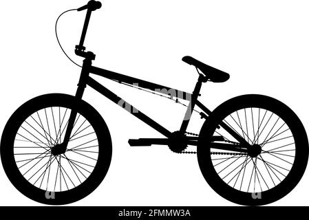 Silhouette di bicicletta isolata su sfondo bianco Illustrazione Vettoriale