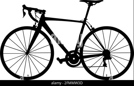 Road bike Silhouette isolato su sfondo bianco Illustrazione Vettoriale