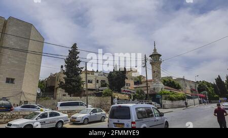 Il governo israeliano prevede di costringere le famiglie palestinesi a uscire dalla loro Case nel quartiere Sheikh Jarrah Foto Stock