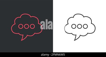 Icona chat neon design.simbolo di texting. Vettore. Illustrazione Vettoriale