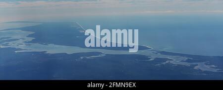 Veduta aerea dell'isola di Fraser a Queensland, Australia. Foto Stock