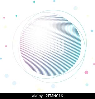 Sfondo vettoriale con sfera neon astratta nei colori pastello a gradiente. Poster con effetto sfocato. Composizione simmetrica. Applicabile per la landing page, Illustrazione Vettoriale