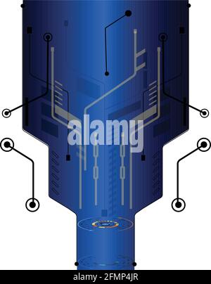 Digital Tech background con vettore di forma ologramma Illustrazione Vettoriale