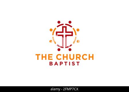 Chiesa cristiana Gesù Croce Gospel logo design. Illustrazione Vettoriale
