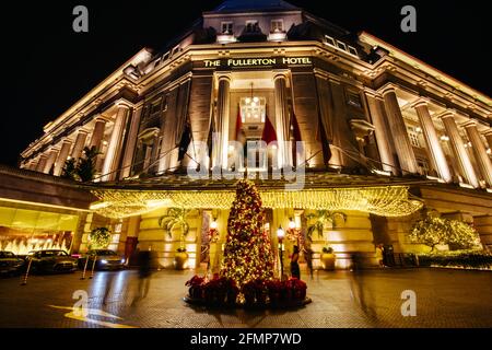 Il Fullerton Hotel in Singapore Foto Stock