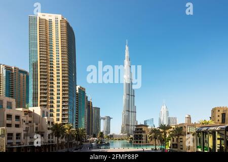 Edificio piu' alto del mondo, il Burj Khalifa a DUBAI. Foto Stock