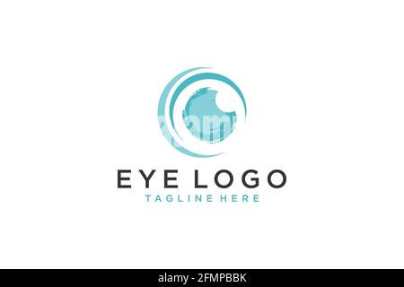 Modello di logo vettoriale per gli occhi. Design moderno e minimalista. Vettore. Illustrazione Vettoriale