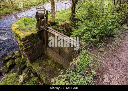 Sentiero lungo il fiume Aire Foto Stock