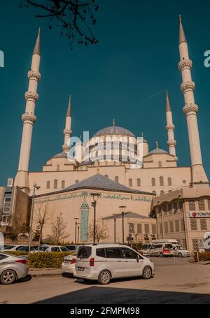 La Moschea di Kocatepe ad Ankara, Turchia Foto Stock