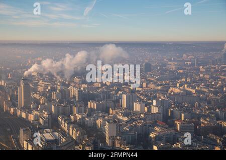 Vista dalla Torre di Montparnasse / Tour Montparnasse, Parigi, Francia. Foto Stock