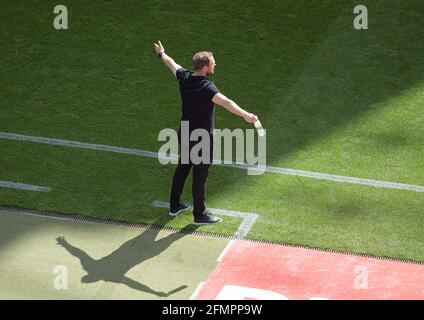 Allenatore Bo SVENSSON (MZ) gesto, gesto, calcio 1 Bundesliga, 32 ° giorno, Eintracht Francoforte (F) - FSV FSV FSV Mainz 05 (MZ), il 9 maggio 2021 a Francoforte/Germania. Le normative DFL vietano l'uso di fotografie come sequenze di immagini e/o quasi-video n. ¬ | in tutto il mondo Foto Stock