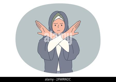 Stop, rifiuto, concetto di divieto Illustrazione Vettoriale