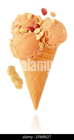 Gelato alle arachidi isolato con percorso di ritaglio Foto Stock