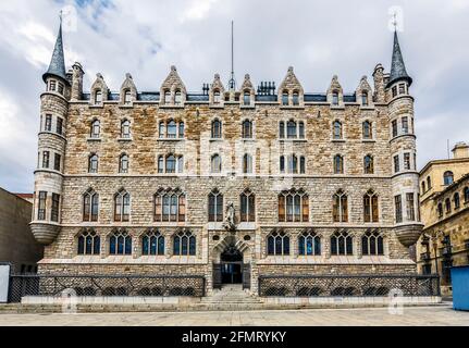 Botines Palace di Leon, Castilla y Leon, Spagna Foto Stock