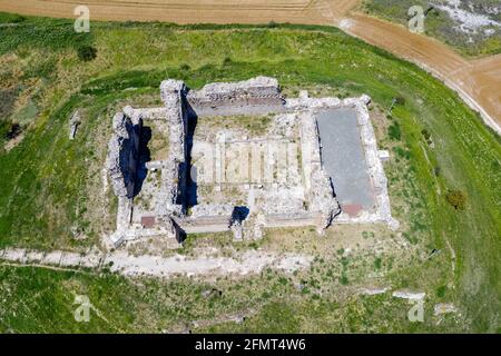 Il castello medievale di Tiebas in Navarra (Spagna) Foto Stock