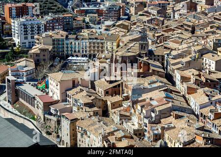 Vista generale della tipica cittadina catalana. Cardona, Catalogna Spagna Foto Stock