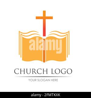 modello grafico vettoriale con logo della chiesa Illustrazione Vettoriale