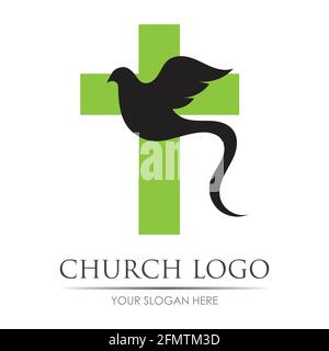 modello grafico vettoriale con logo della chiesa Illustrazione Vettoriale