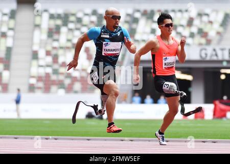 (L-R) Atsushi Yamamoto, Junta Kosuda, 11 MAGGIO 2021 - Para Athletics : READY STEADY TOKYO - Para Athletics Men's 100m T63 Final al National Stadium di Tokyo, Giappone. (Foto di MATSUO.K/AFLO SPORT) Foto Stock