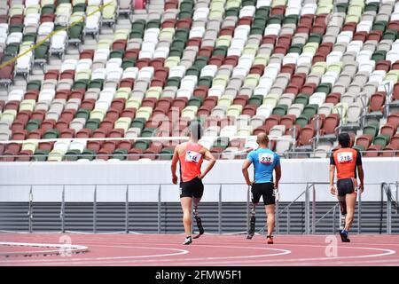 (L-R) Junta Kosuda, Atsushi Yamamoto, 11 MAGGIO 2021 - Para Athletics : READY STEADY TOKYO - Para Athletics Men's 100m T63 Final al National Stadium di Tokyo, Giappone. (Foto di MATSUO.K/AFLO SPORT) Foto Stock