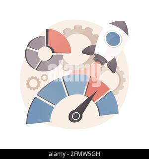 Illustrazione vettoriale del concetto astratto dell'acceleratore di avvio. Illustrazione Vettoriale