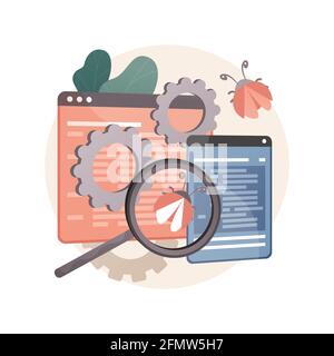 Illustrazione vettoriale del concetto astratto di test multipiattaforma. Illustrazione Vettoriale