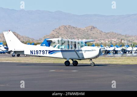 Aeroplani presso l'aeroporto Falcon Field di Mesa, Arizona Foto Stock