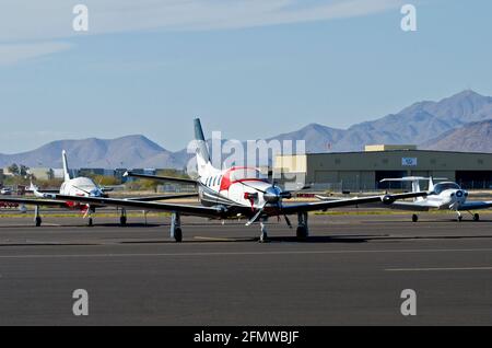 Aeroplani presso l'aeroporto Falcon Field di Mesa, Arizona Foto Stock