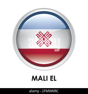 Bandiera rotonda di Mali El Foto Stock