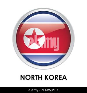 Bandiera rotonda della Corea del Nord Foto Stock