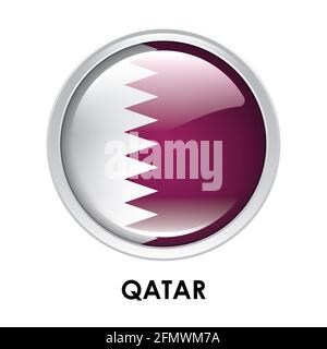 Bandiera rotonda del Qatar Foto Stock
