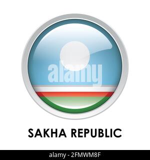 Bandiera rotonda della Repubblica di Sakha Foto Stock