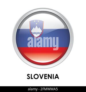 Bandiera rotonda della Slovenia Foto Stock