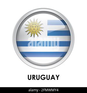 Bandiera rotonda dell'Uruguay Foto Stock