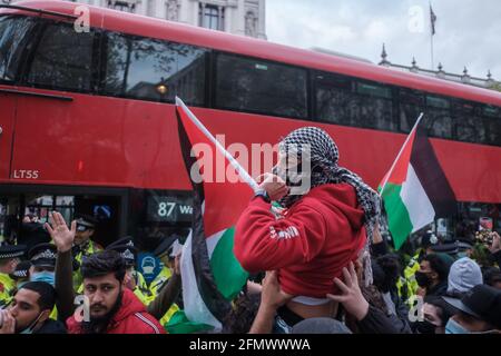 Rally di emergenza per Gerusalemme, Save Sheikh Jarrah protesta a Londra Foto Stock