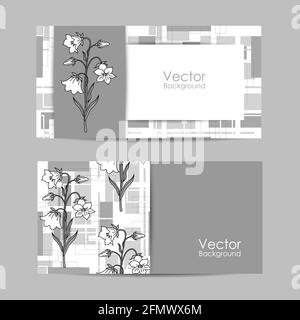 Set di striscioni con fiori bellissimi Illustrazione Vettoriale