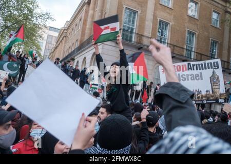 Rally di emergenza per Gerusalemme, Save Sheikh Jarrah protesta a Londra Foto Stock