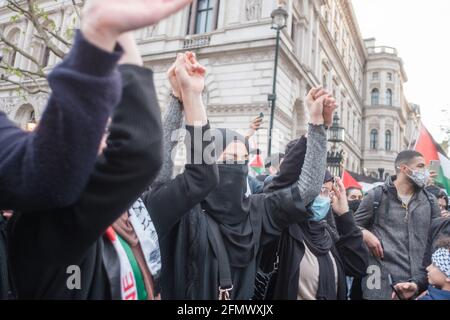 Rally di emergenza per Gerusalemme, Save Sheikh Jarrah protesta a Londra Foto Stock