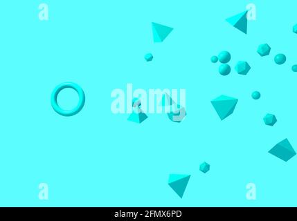 Passaggio a forme geometriche di base - illustrazione 3d Foto Stock