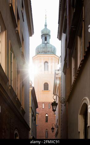 Chiesa di San Martino nel centro storico di Varsavia, Varsavia, Polonia. Foto Stock