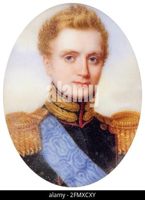 Granduca Michael Pavlovich di Russia (1798-1849), principe russo, ritratto in miniatura di Anthelme François Lagrenée, circa 1823 Foto Stock