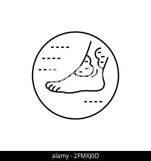 Icona della linea nera della dermatite atopica. Malattia dermatologica. Elemento vettoriale isolato. Pittogramma per pagina web, app mobile, promo Illustrazione Vettoriale