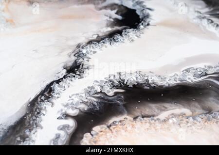 Sfondo astratto in marmo in stile Fluid Art. Foto Stock