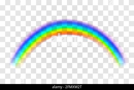 Arcobaleno realistico. Modello Rainbow colorato astratto su sfondo trasparente. Illustrazione vettoriale Illustrazione Vettoriale